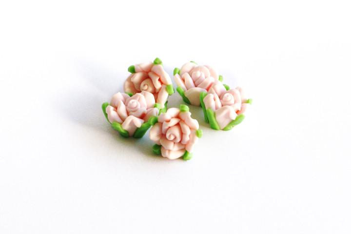 Fimo Röschen, 12x8mm, rosa