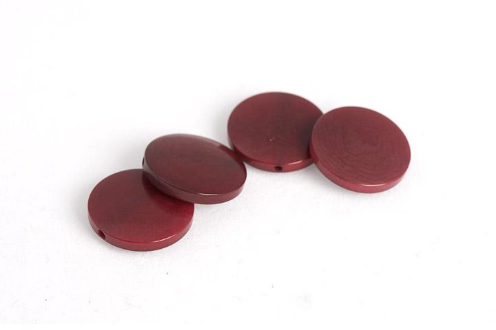 Tagua Perle, flach, rund, türkis