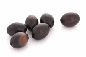 Ebenholz Perle, oval (Strang), diverse Grössen