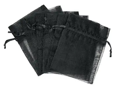 Organza Säckchen, schwarz (10 Stk.)