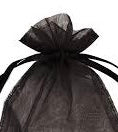 Organza Säckchen, schwarz (10 Stk.)