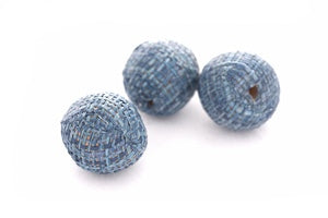Raffia Perlen, dunkelblau, 20mm (2 Stk.)
