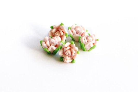 Fimo Röschen, 12x8mm, rosa