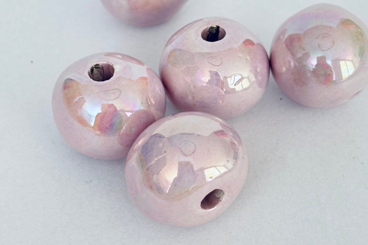 Keramik Perle, lila, 22mm