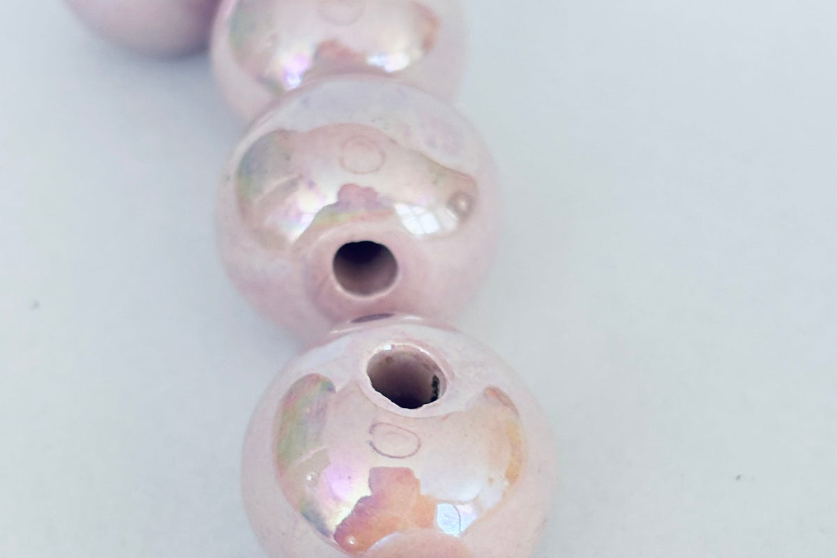 Keramik Perle, lila, 22mm