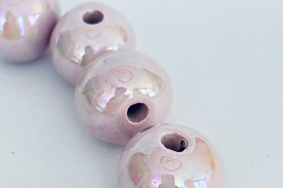 Keramik Perle, lila, 22mm