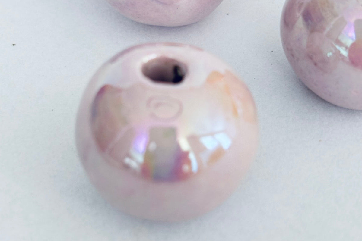 Keramik Perle, lila, 22mm