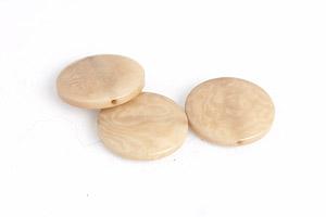 Tagua Perle, flach, rund, beige