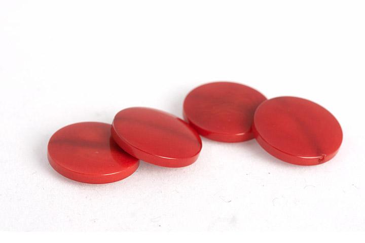 Tagua Perle, flach, rund, türkis