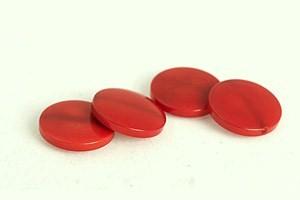 Tagua Perle, flach, rund, dunkelorange