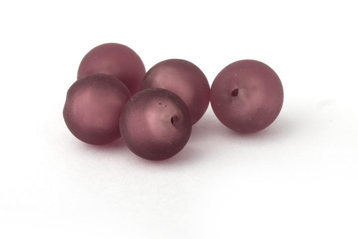 Glasperle, gefrostet, weinrot