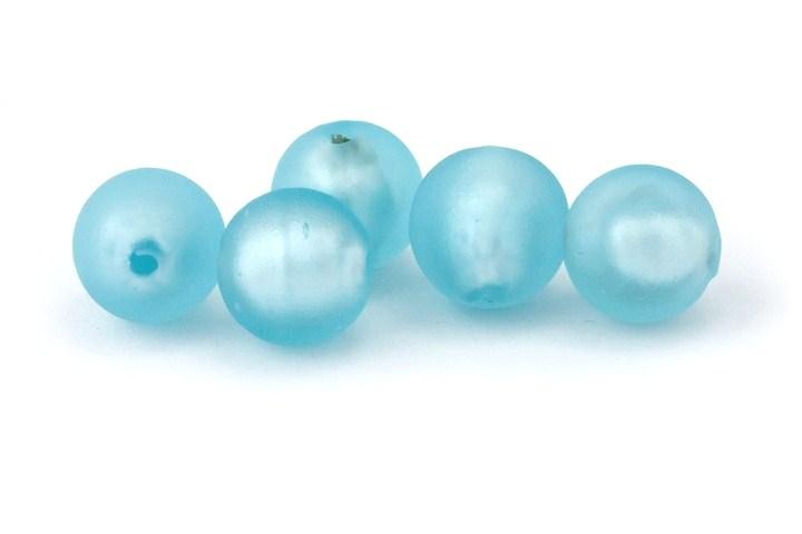 Glasperle, gefrostet, hellblau