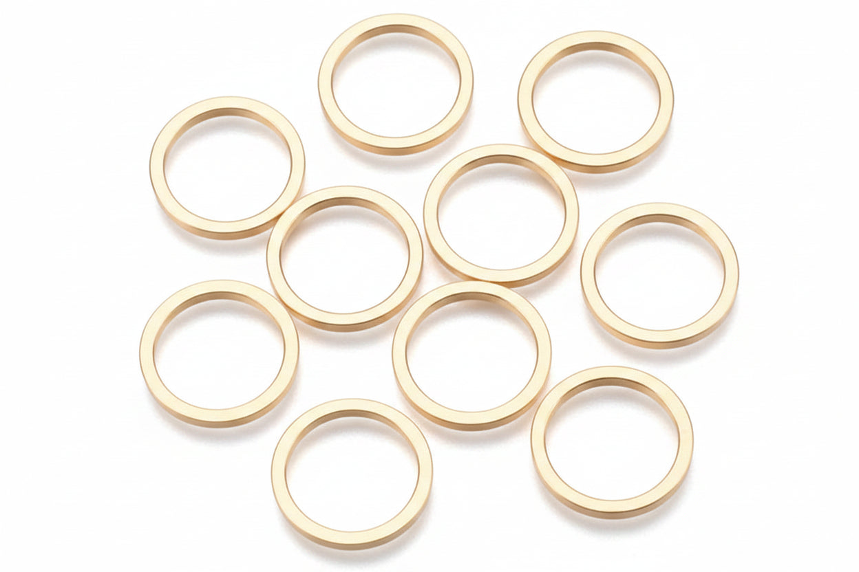 Verbindungsringe, nickelfrei, vergoldet, 15 x 1,5 mm, 17 mm Innendurchmesser (2 Stk.)