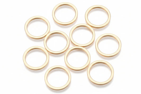 Verbindungsringe, nickelfrei, vergoldet, 15 x 1,5 mm, 17 mm Innendurchmesser (2 Stk.)